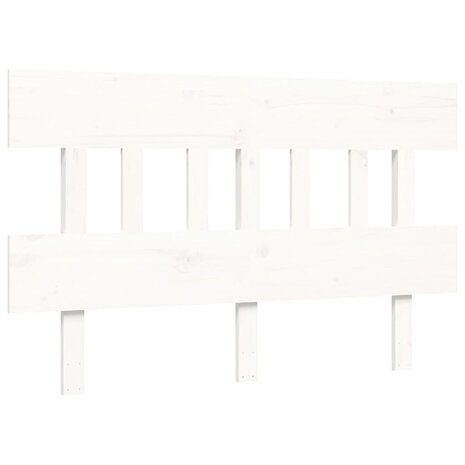 Seniorenbed met hoofdbord massief hout wit 8