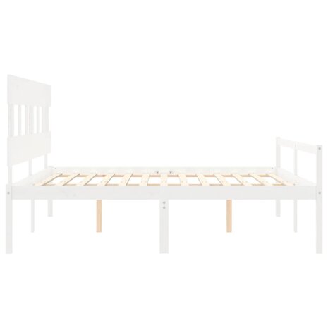 Seniorenbed met hoofdbord massief hout wit 200x200 cm 7