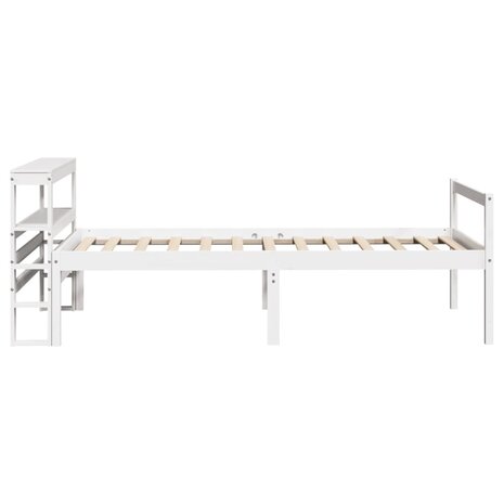 Seniorenbed met hoofdbord massief grenenhout wit 90x200 cm 5