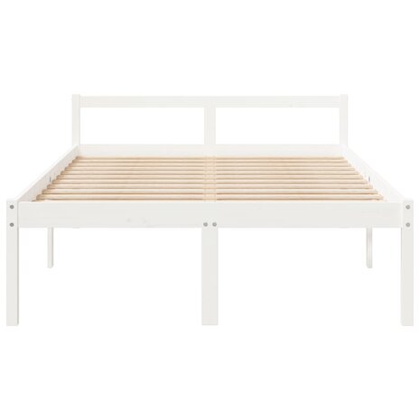 Seniorenbed massief grenenhout wit 140x190 cm 4