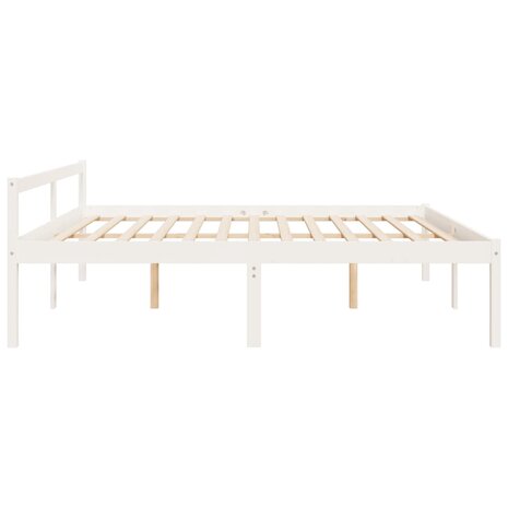 Seniorenbed massief grenenhout wit 200x200 cm 5