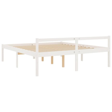 Seniorenbed massief grenenhout wit 200x200 cm 6