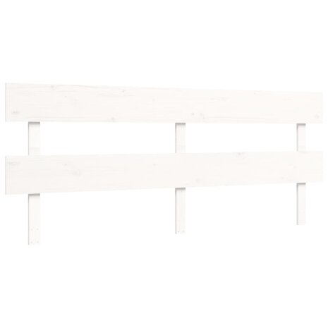 Seniorenbed met hoofdbord massief hout wit 8