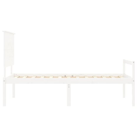 Seniorenbed met hoofdbord massief hout wit 7