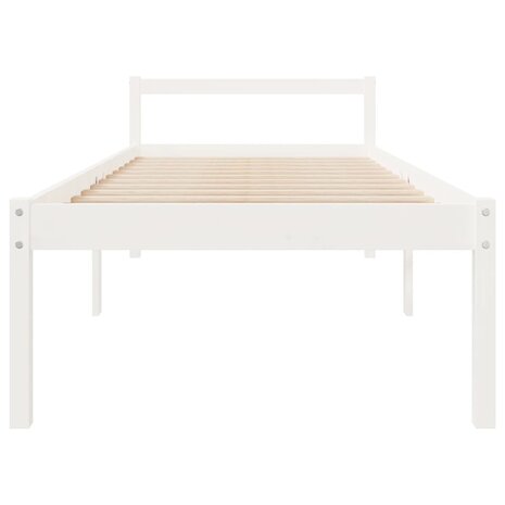 Seniorenbed massief grenenhout wit 75x190 cm 4