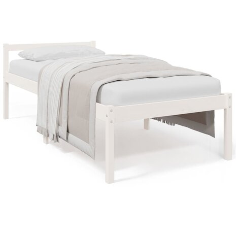 Seniorenbed massief grenenhout wit 90x190 cm 2