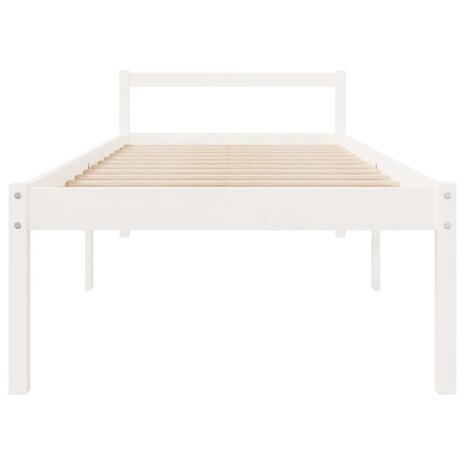 Seniorenbed massief grenenhout wit 90x190 cm 4