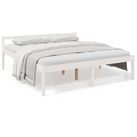 Seniorenbed massief grenenhout wit 180x200 cm 2