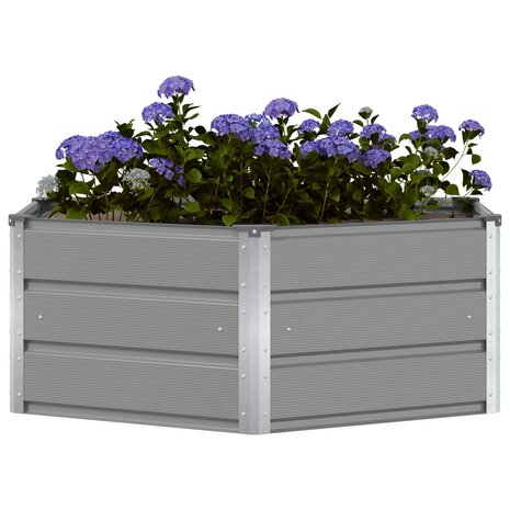 Plantenbak Lichtgrijs 129 x 129 x 45 cm Staal 3