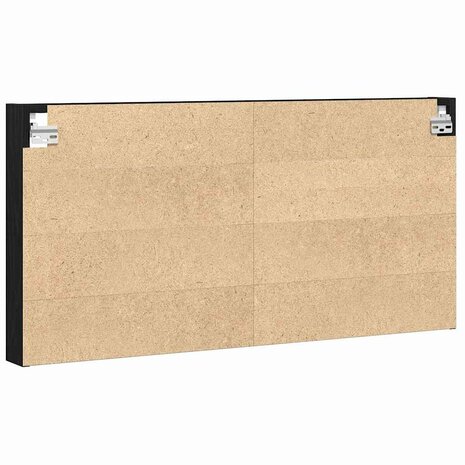 Vitrinekast Zwart Eiken 100 x 8,5 x 50 cm Bewerkt hout 7