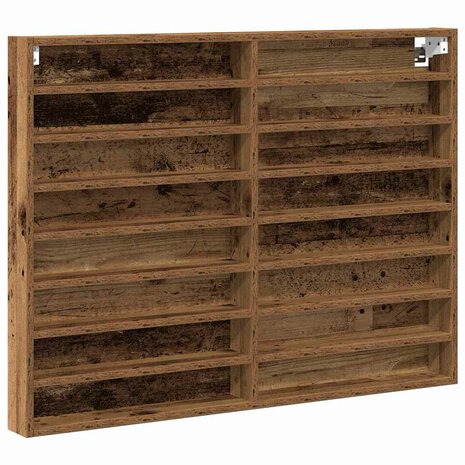 Vitrinekast met plank Oudhout 100 x 8,5 x 75 cm Bewerkt hout 2