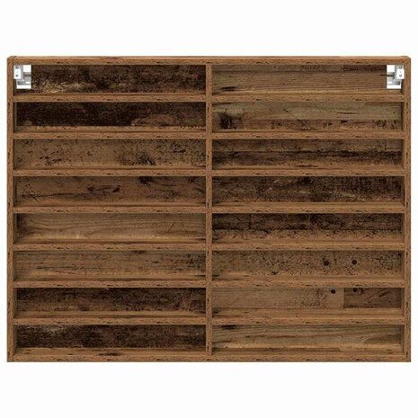 Vitrinekast met plank Oudhout 100 x 8,5 x 75 cm Bewerkt hout 6
