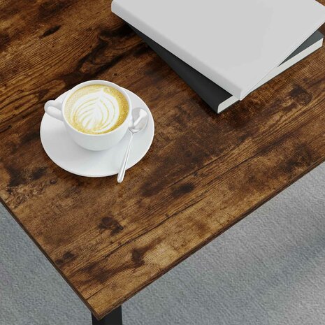 Salontafel Rook Eik 40 x 40 x 36 cm Bewerkt hout 4