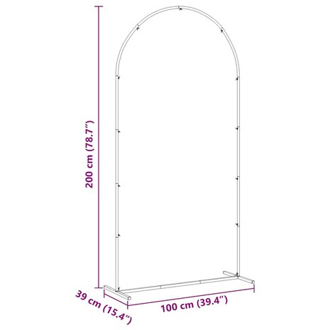 Trouwrand Wit 100 x 39 x 200 cm Staal 9
