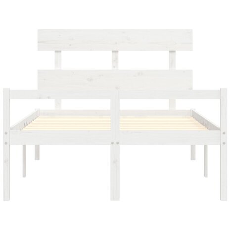 Seniorenbed met hoofdbord massief hout wit 120x200 cm 6