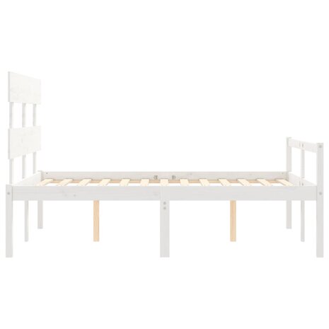 Seniorenbed met hoofdbord massief hout wit 120x200 cm 7