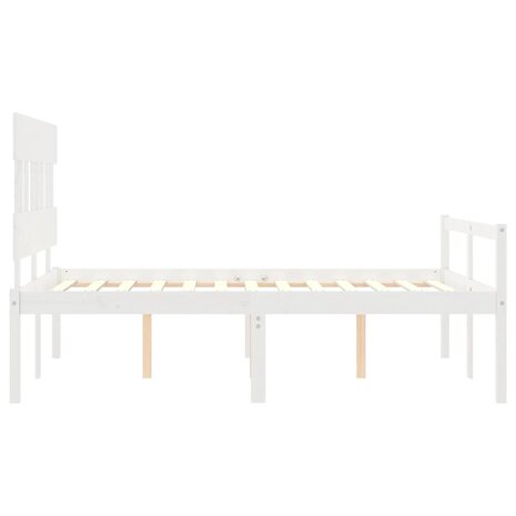 Seniorenbed met hoofdbord massief hout wit 120x200 cm 7