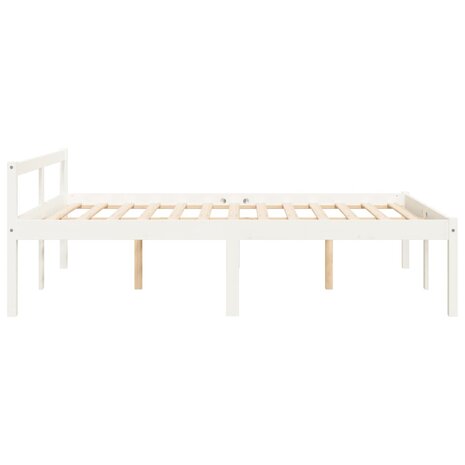 Seniorenbed massief grenenhout wit 120x200 cm 5