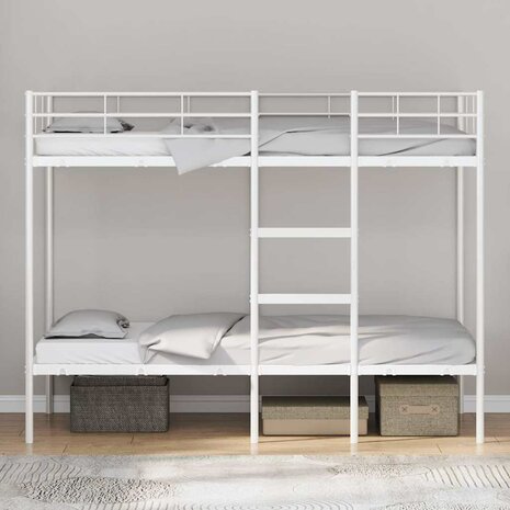 Stapelbed zonder matras 90x200 cm staal wit 3