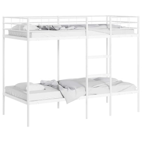 Stapelbed zonder matras 90x200 cm staal wit 4