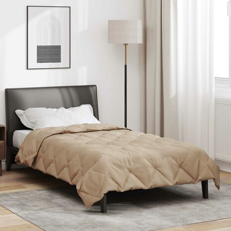 Vol jaar dekbed Taupe 220 x 135 cm Microfiber 1