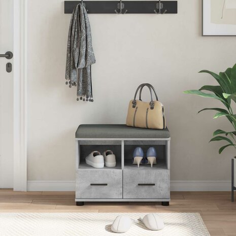 Halbank met kussen met lade Beton Grijs 60 x 38 x 46 cm 4