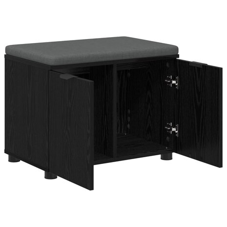 Halbank met kussen met opslag Zwart Eiken 60 x 38 x 46 cm 5