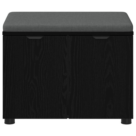 Halbank met kussen met opslag Zwart Eiken 60 x 38 x 46 cm 6