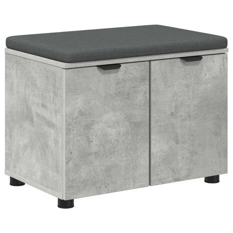 Halbank met kussen met opslag Beton Grijs 60 x 38 x 46 cm 2