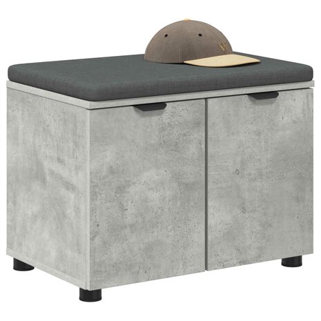 Halbank met kussen met opslag Beton Grijs 60 x 38 x 46 cm 3
