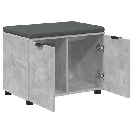 Halbank met kussen met opslag Beton Grijs 60 x 38 x 46 cm 5