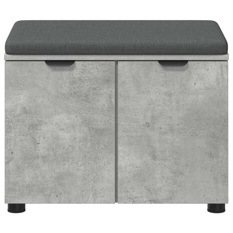 Halbank met kussen met opslag Beton Grijs 60 x 38 x 46 cm 6