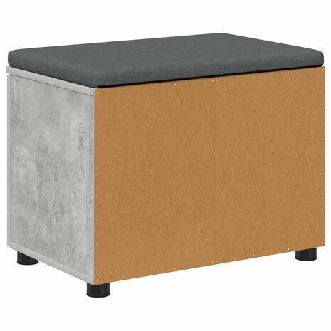 Halbank met kussen met opslag Beton Grijs 60 x 38 x 46 cm 8