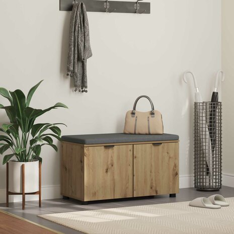 Halbank met kussen met opslag Artisan Eiken 80 x 38 x 46 cm 1