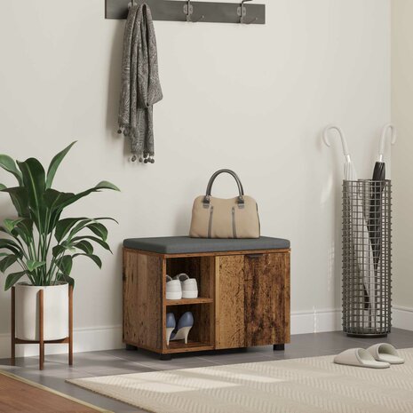 Halbank met kussen Effen Oudhout 60 x 38 x 46 cm 1