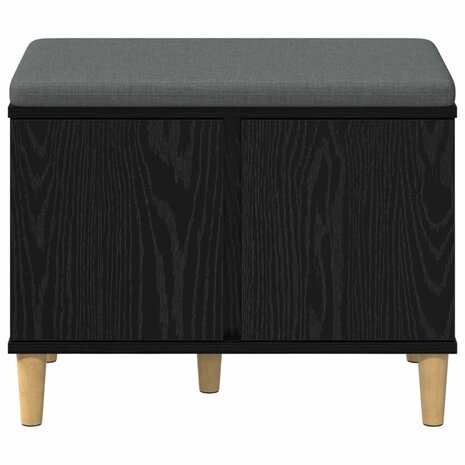 Halbank met kussen met opslag Zwart Eiken 60 x 38 x 46 cm 6