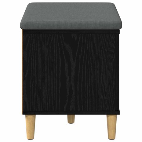 Halbank met kussen met opslag Zwart Eiken 60 x 38 x 46 cm 7