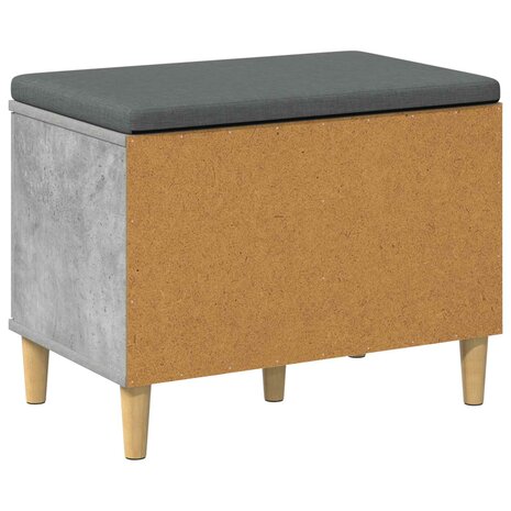 Halbank met kussen met opslag Beton Grijs 60 x 38 x 46 cm 8