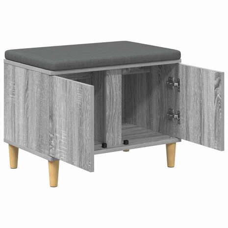 Halbank met kussen met opslag Grijs Sonoma 60 x 38 x 46 cm 5