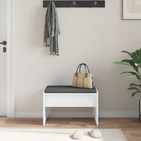 Halbank met kussen Wit 60 x 38 x 46 cm 4