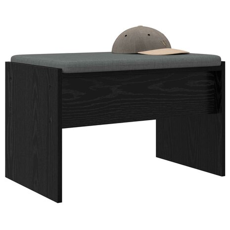 Halbank met kussen Zwart Eiken 60 x 38 x 46 cm 3