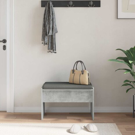 Halbank met kussen Beton Grijs 60 x 38 x 46 cm 4