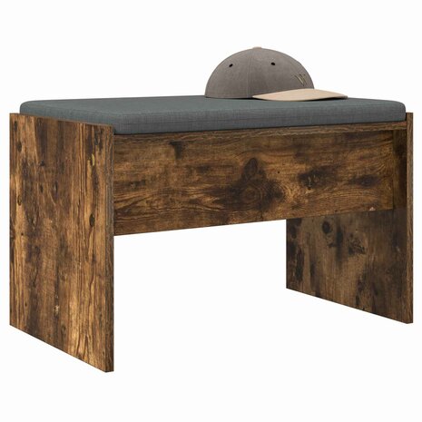 Halbank met kussen Gerookt eiken 60 x 38 x 46 cm 3