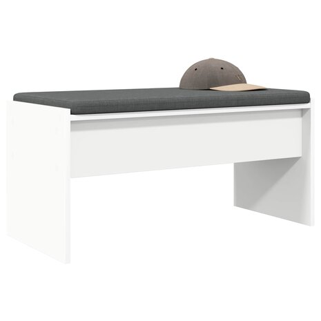 Halbank met kussen Wit 80 x 38 x 46 cm 3