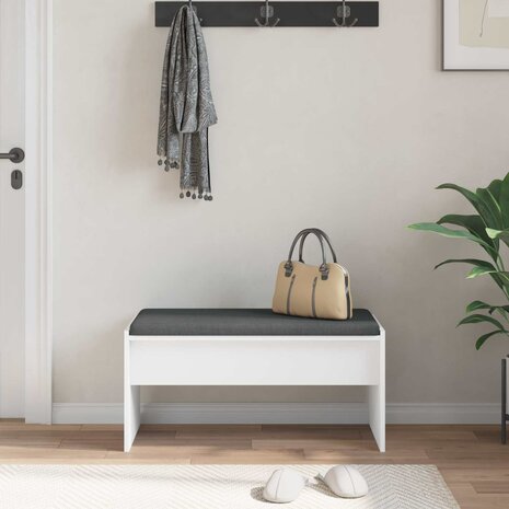 Halbank met kussen Wit 80 x 38 x 46 cm 4