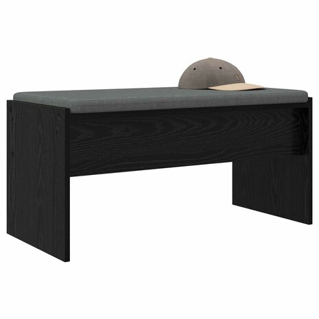 Halbank met kussen Zwart Eiken 80 x 38 x 46 cm 3