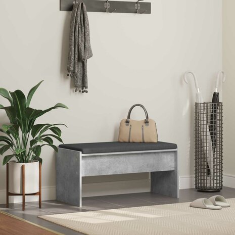 Halbank met kussen Beton Grijs 80 x 38 x 46 cm 1