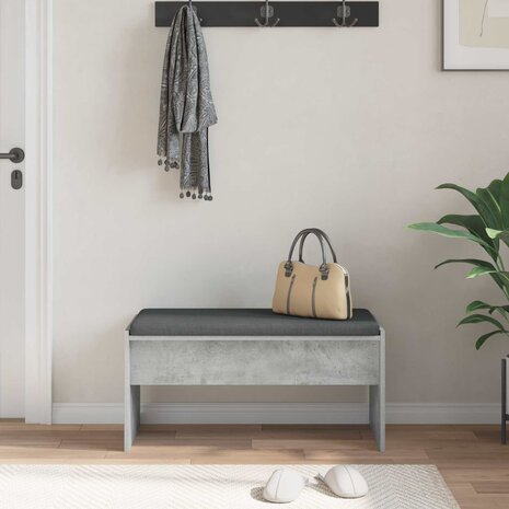 Halbank met kussen Beton Grijs 80 x 38 x 46 cm 4