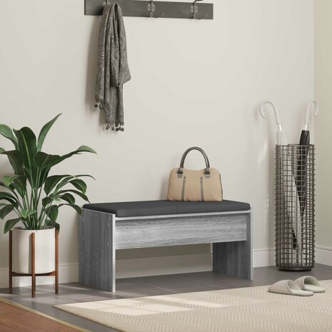 Halbank met kussen Grijs Sonoma 80 x 38 x 46 cm 1