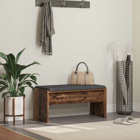 Halbank met kussen Oudhout 80 x 38 x 46 cm 1